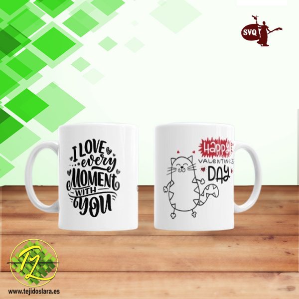 Taza Gaticos San Valentin "I love every moment with you"